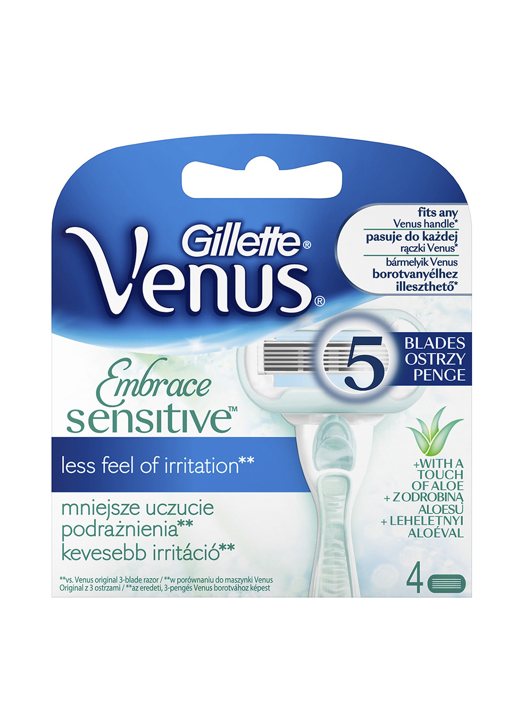 Картриджи для бритья Sensitive для чувствительной кожи (4 шт.) Venus (13212301)