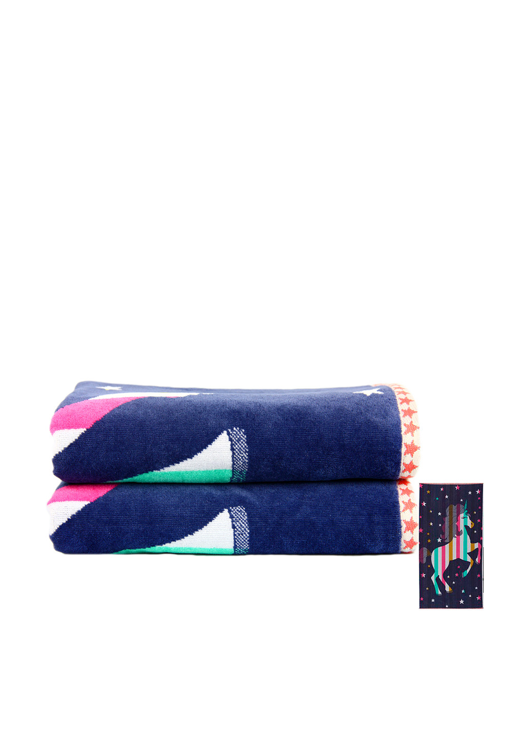 Пляжное полотенце, 70х130 см Maisonette единорог синяя