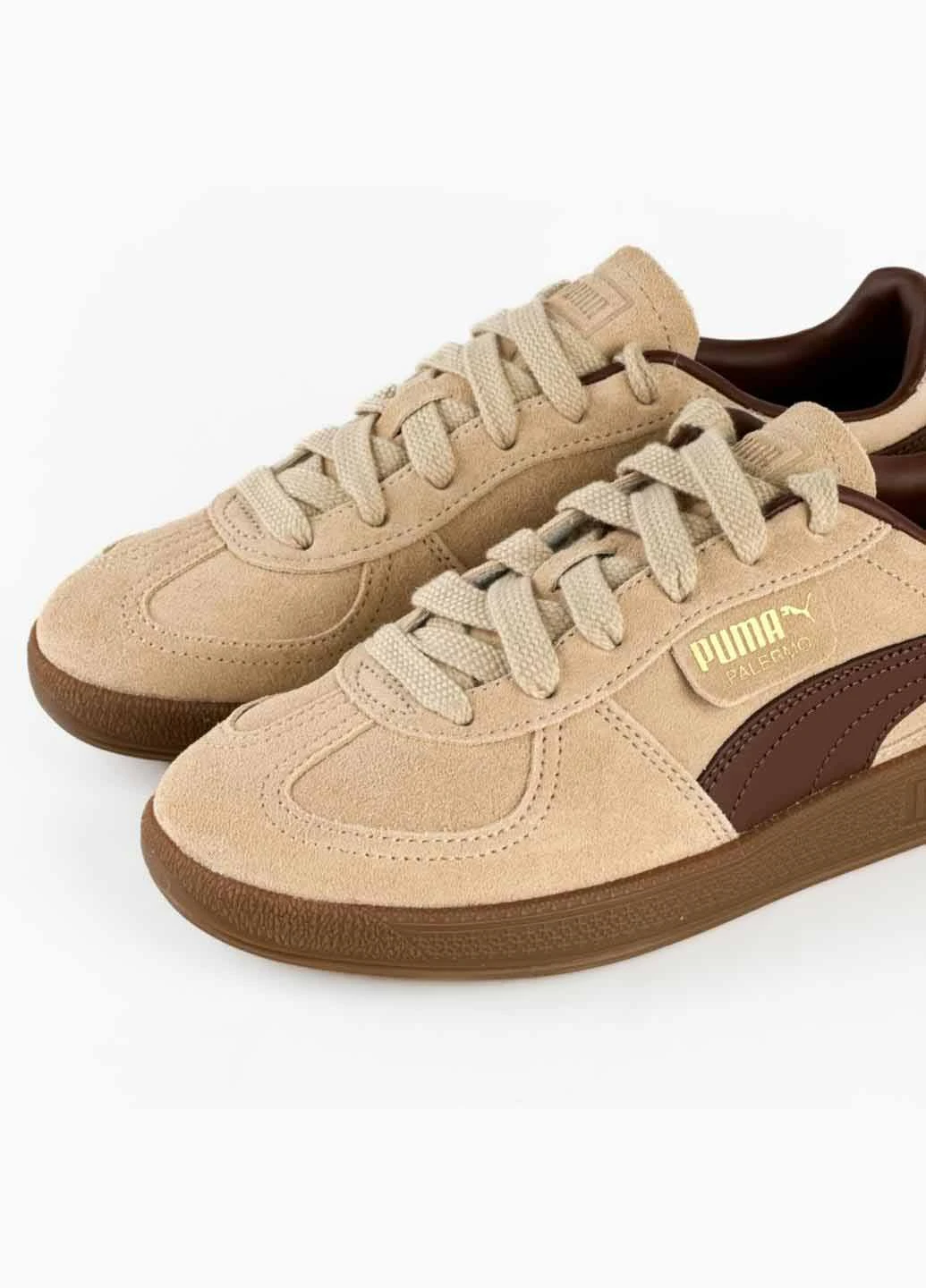 Бежевые всесезонные кроссовки 396463-60 Puma Palermo