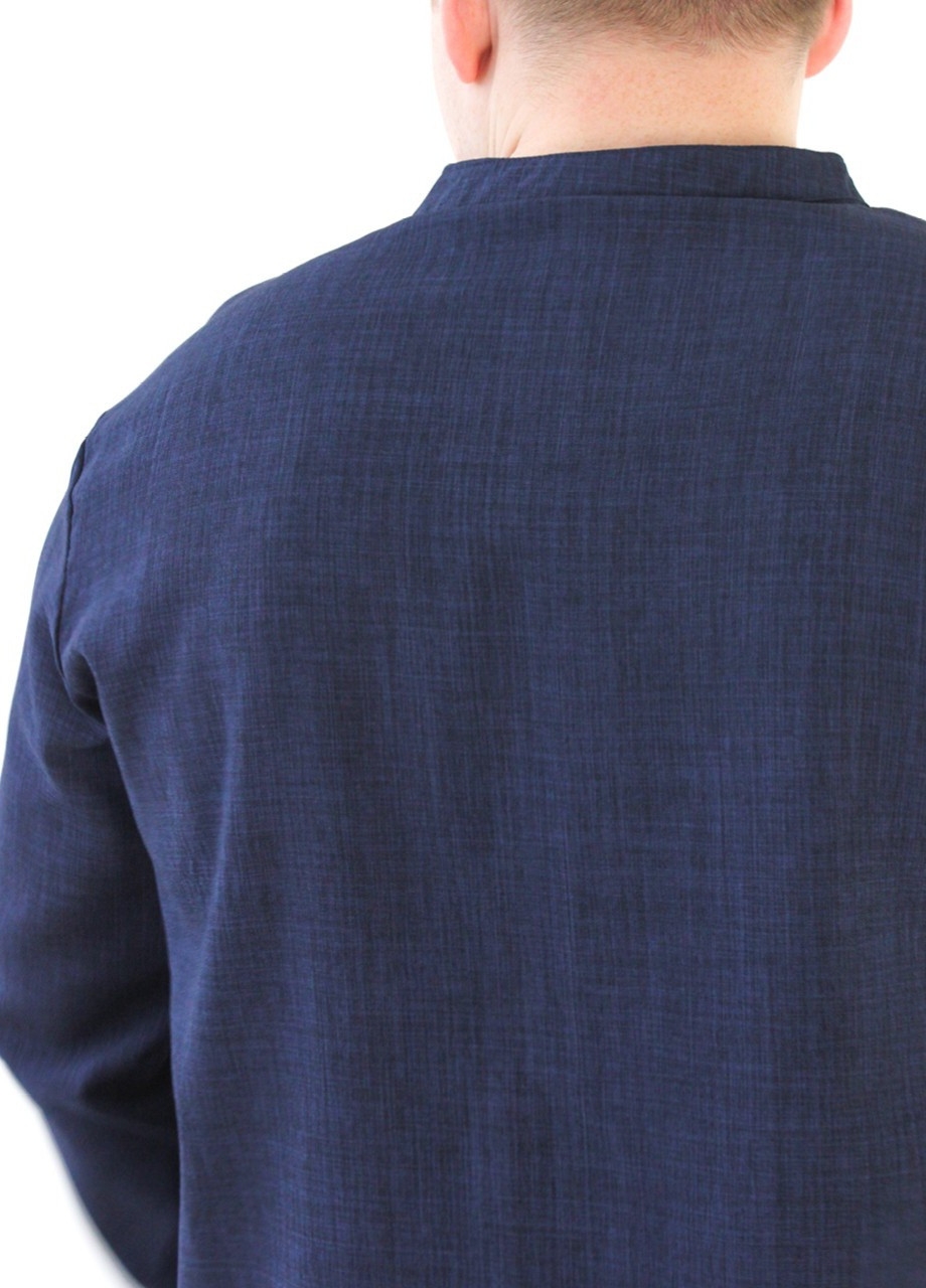 Сорочка чоловіча темно-синя тонка довгий рукав JEANSclub свободная (252715965)