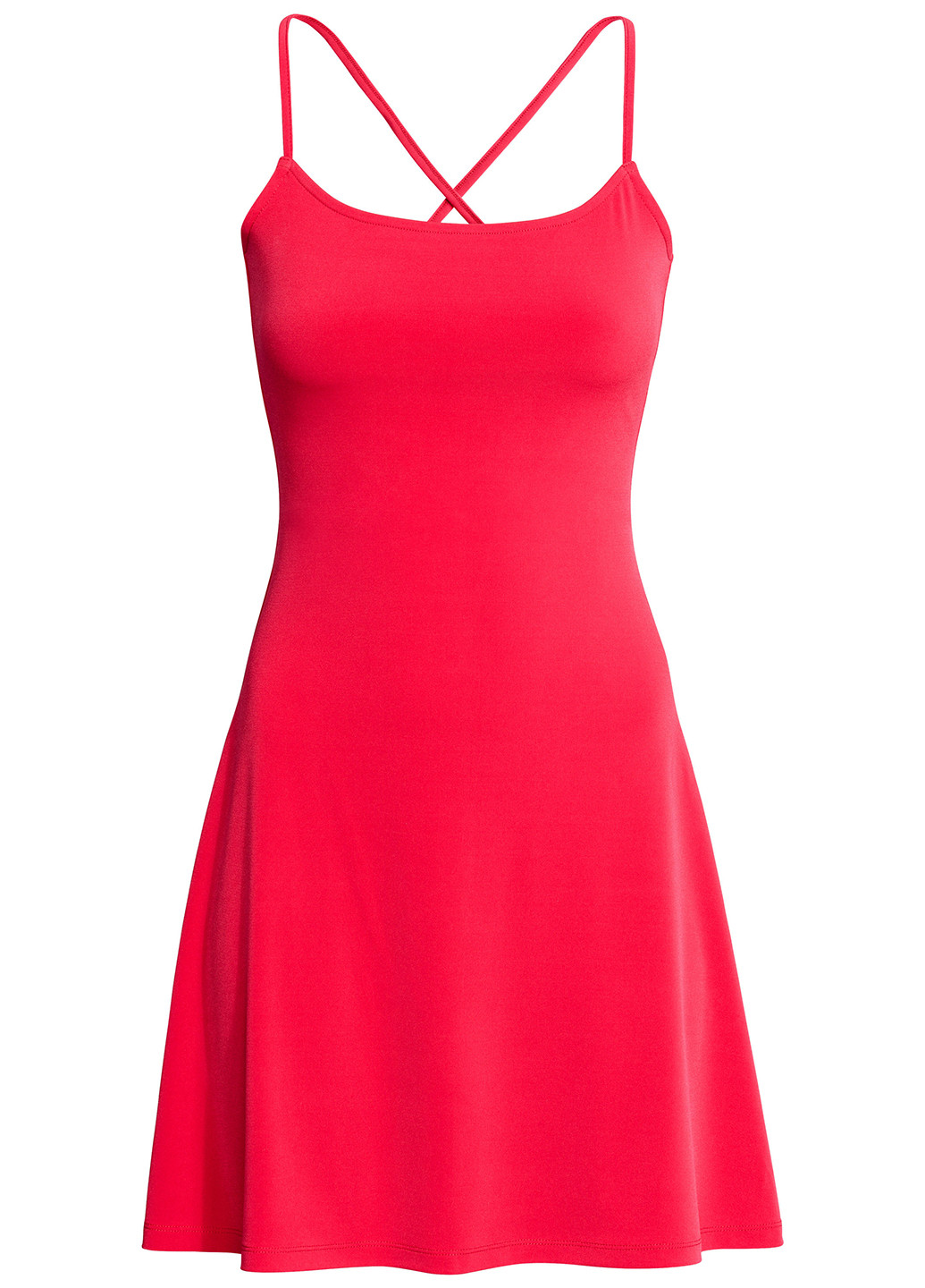 Красное кэжуал платье клеш H&M однотонное