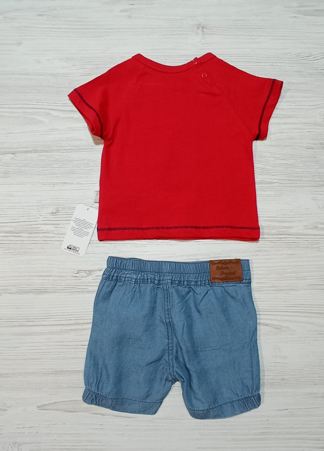 Красный летний комплект футболка+шорты. Bebetto