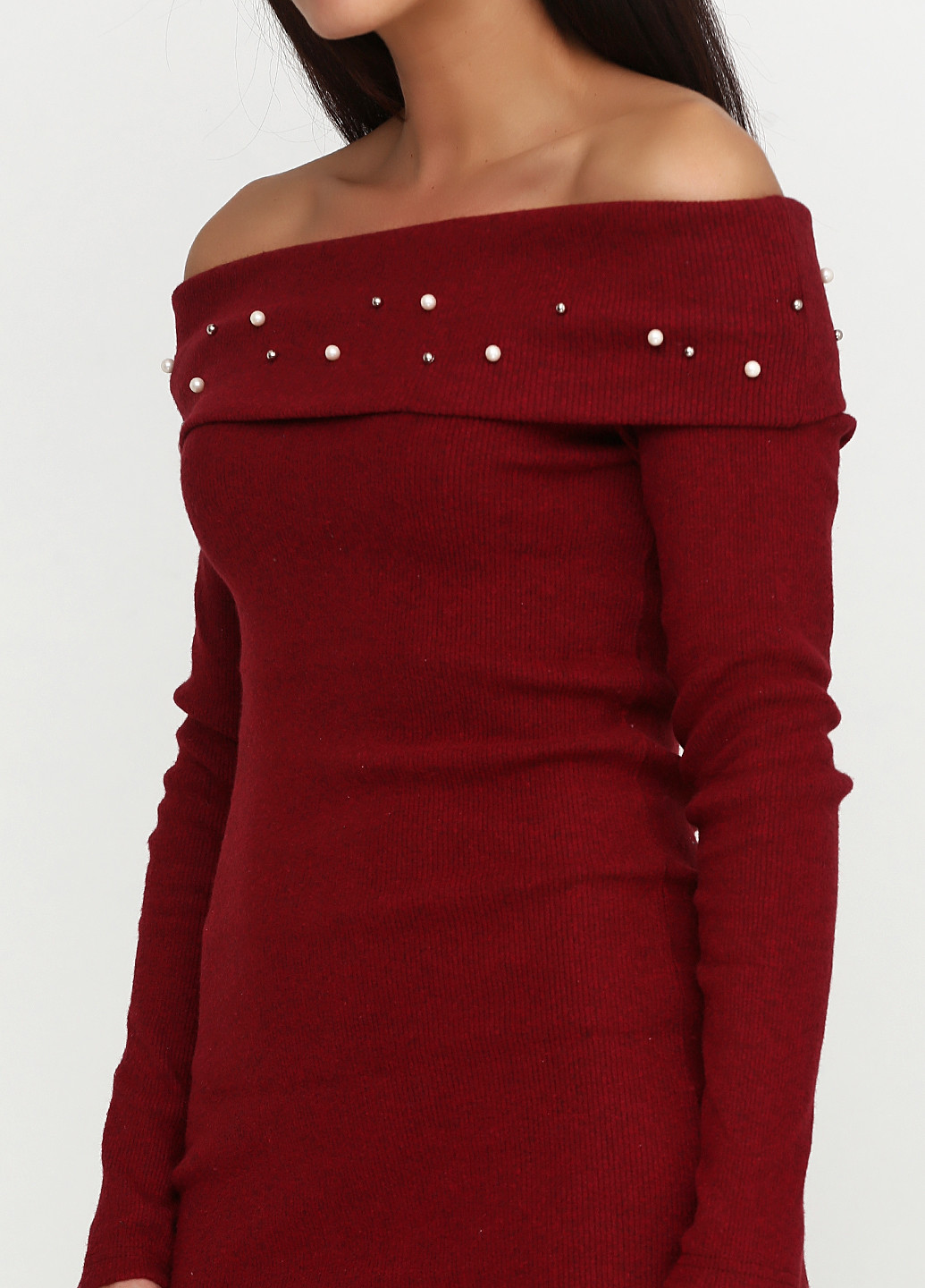Бордовое коктейльное платье FRANKLIN & NEW YORK однотонное