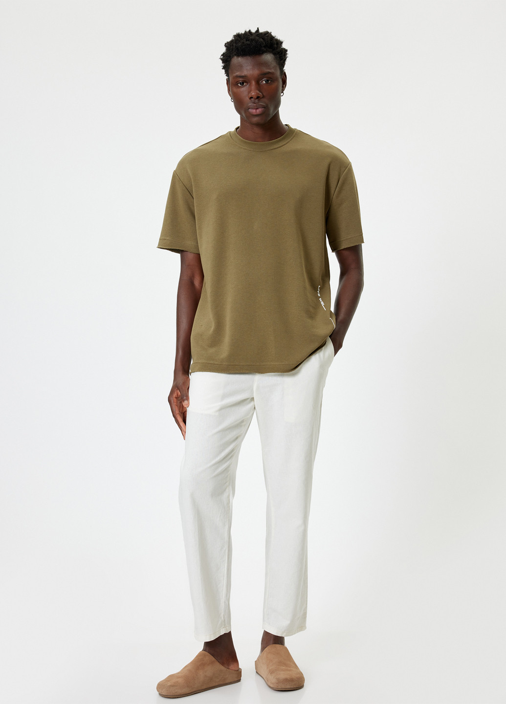 Светло-коричневая футболка KOTON