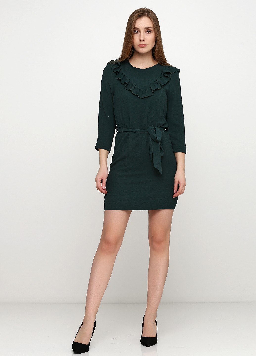 Зеленое кэжуал платье H&M однотонное