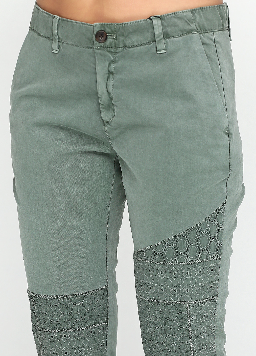 Бледно-зеленые кэжуал демисезонные брюки Maliban