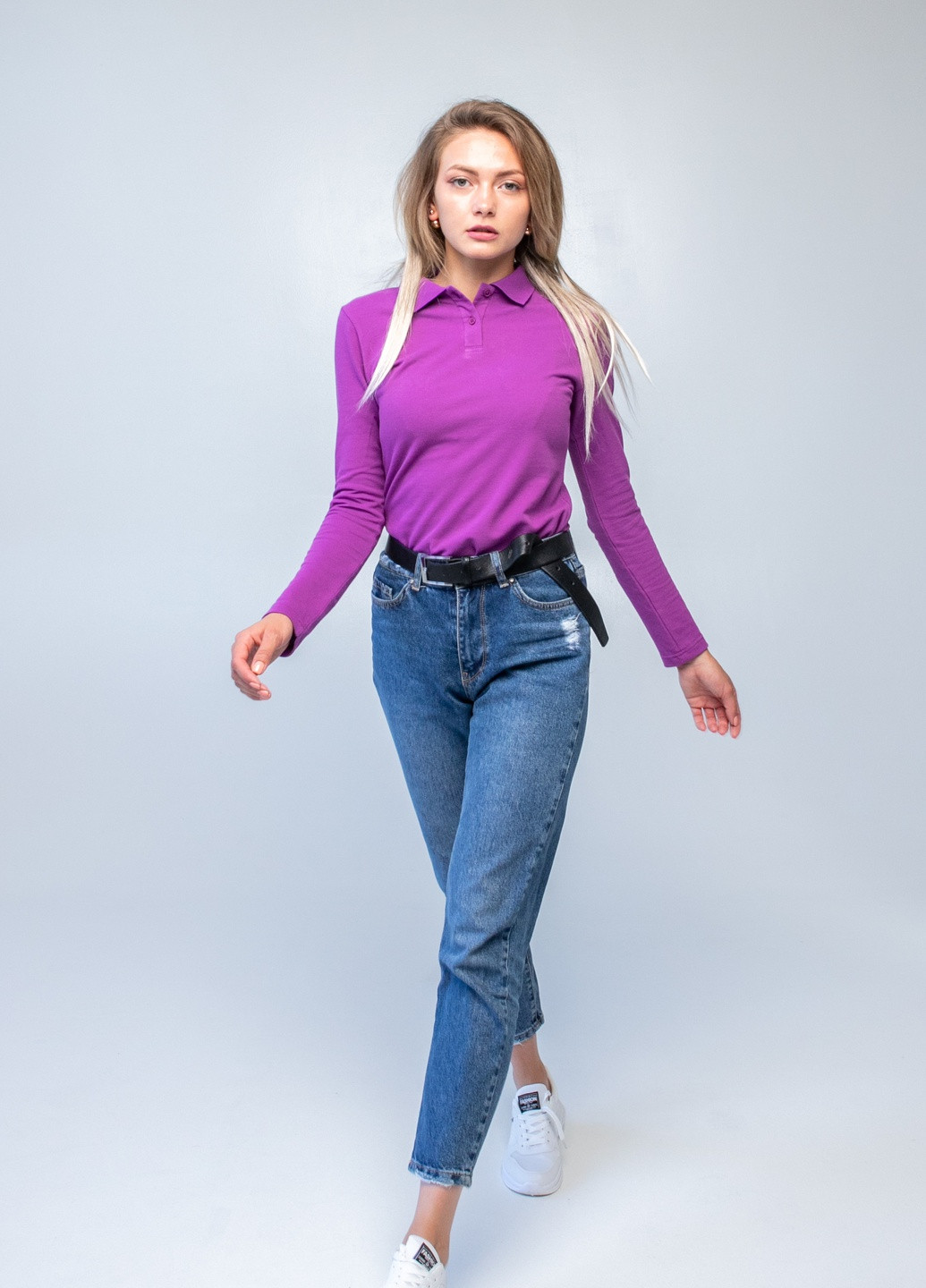 Фиолетовая кэжуал рубашка однотонная TvoePolo