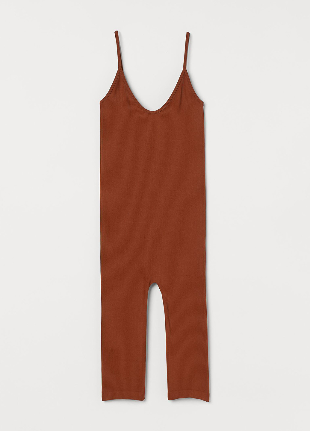 Комбинезон H&M комбинезон-шорты однотонный коричневый кэжуал полиамид