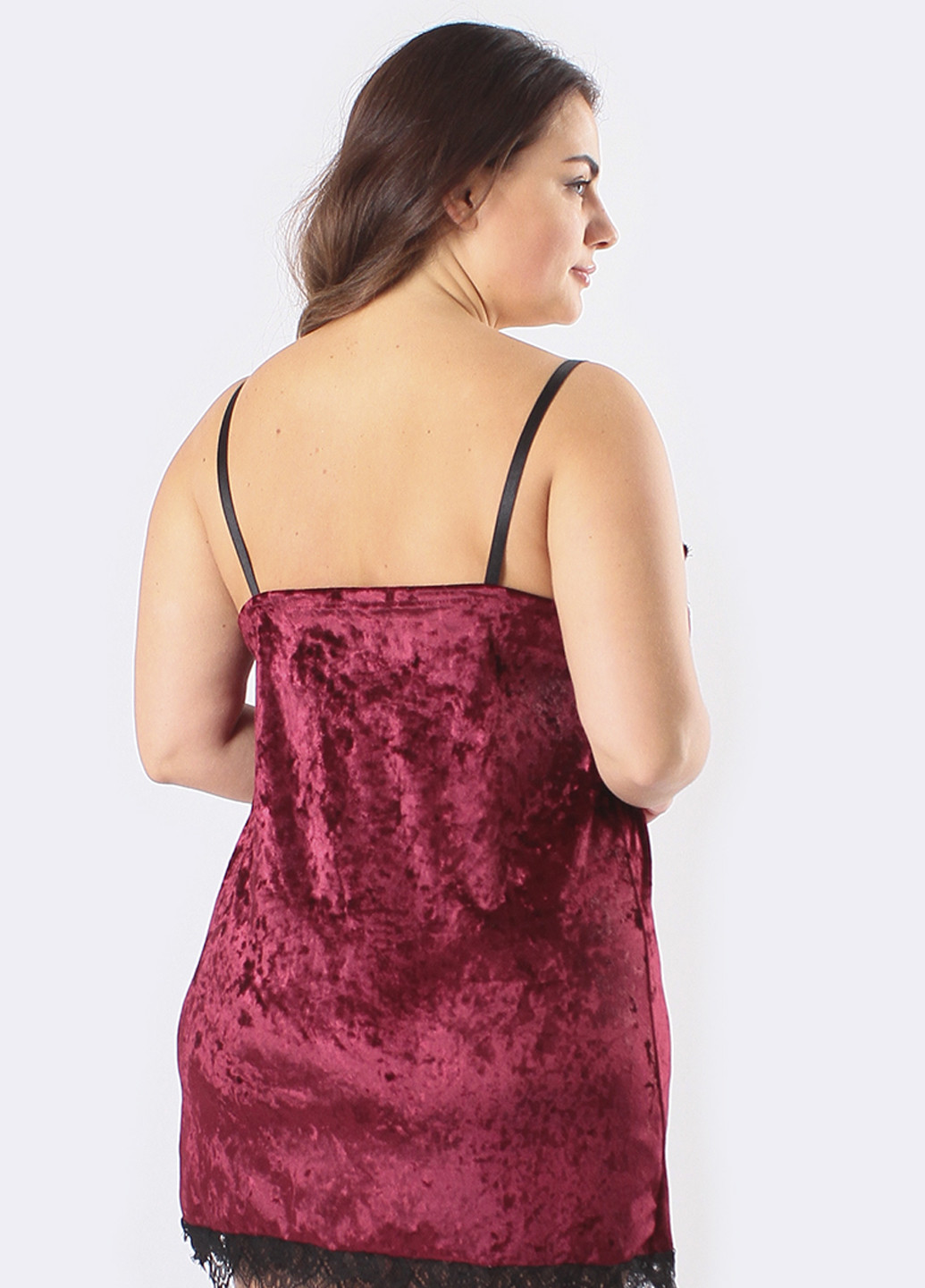 Бордовий демісезонний комплект (нічна сорочка, халат) Ghazel