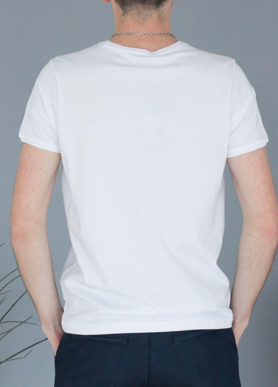 Белая футболка мужская белая базовая с коротким рукавом Jean Piere