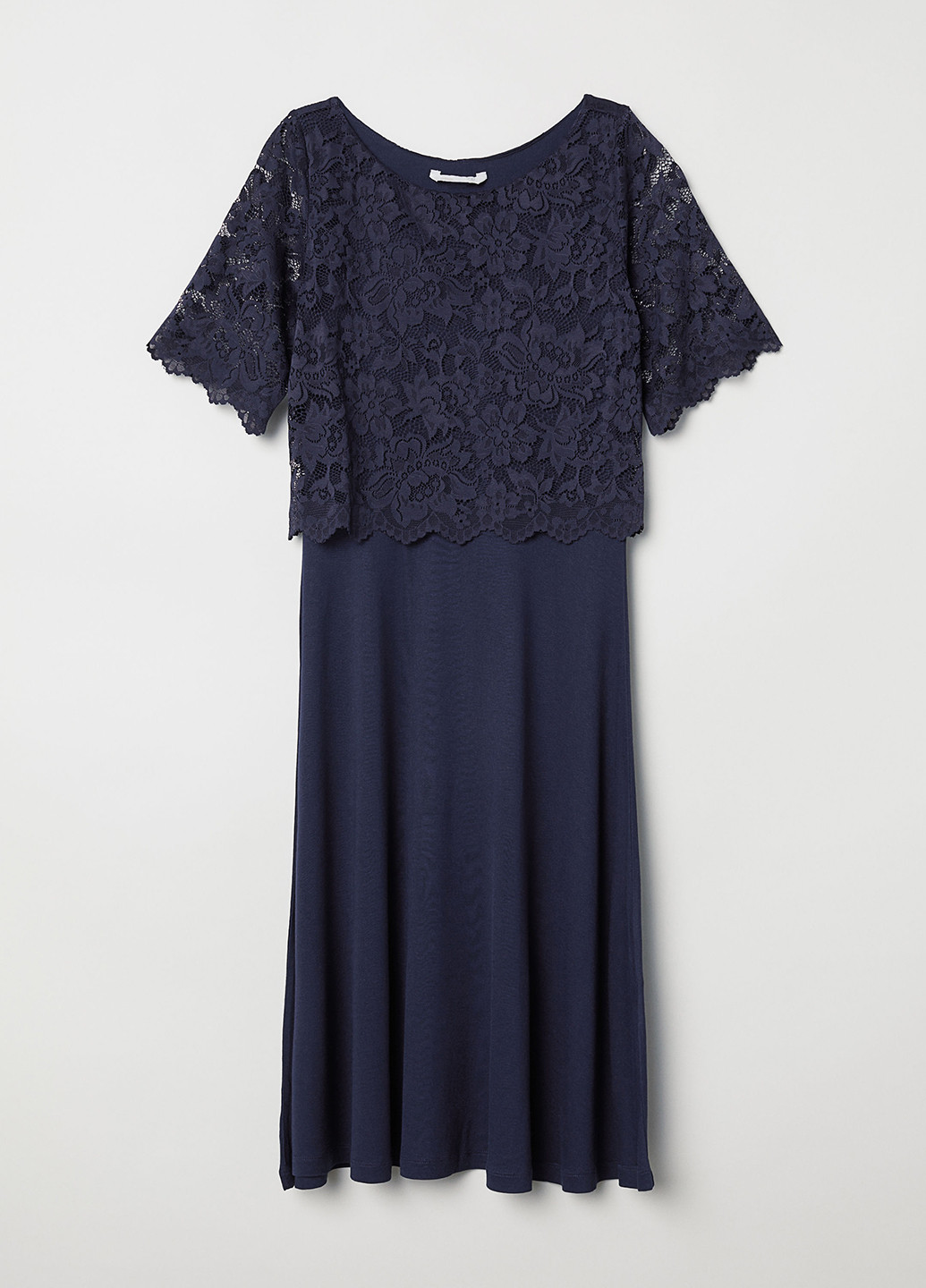 Темно-синее кэжуал платье для беременных клеш H&M однотонное