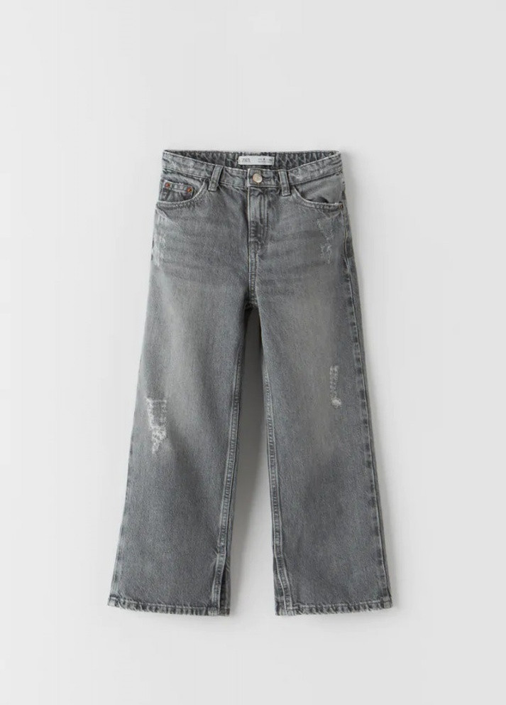 Серые демисезонные джинсы на девочку Zara