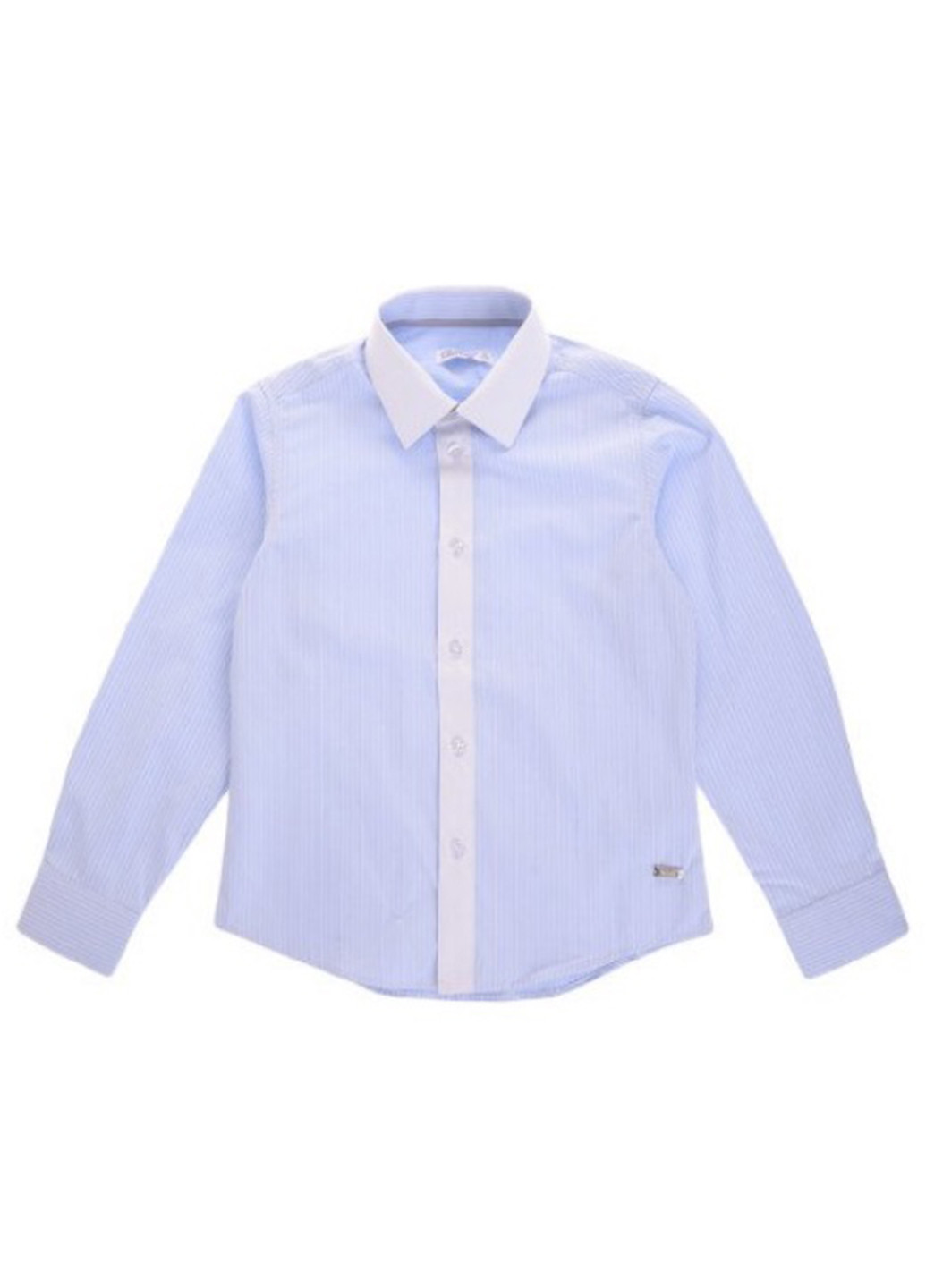Голубой кэжуал рубашка Pinetti с длинным рукавом