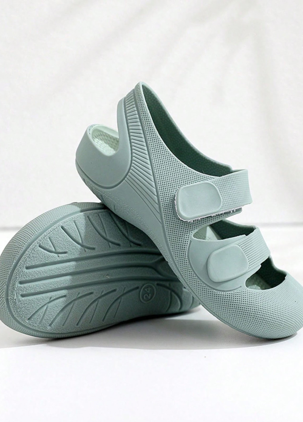 Оливковые кэжуал сандалии SHEIN на липучке