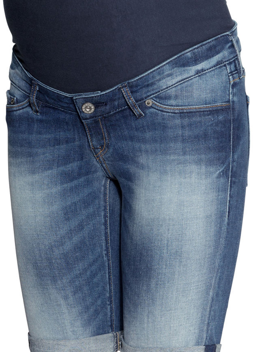 Шорти для вагітних H&M однотонні сині джинсові