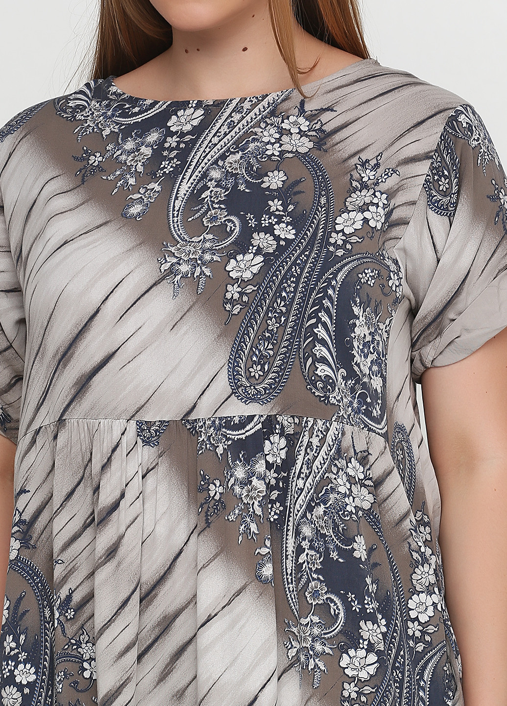 Серое кэжуал платье New Collection с цветочным принтом