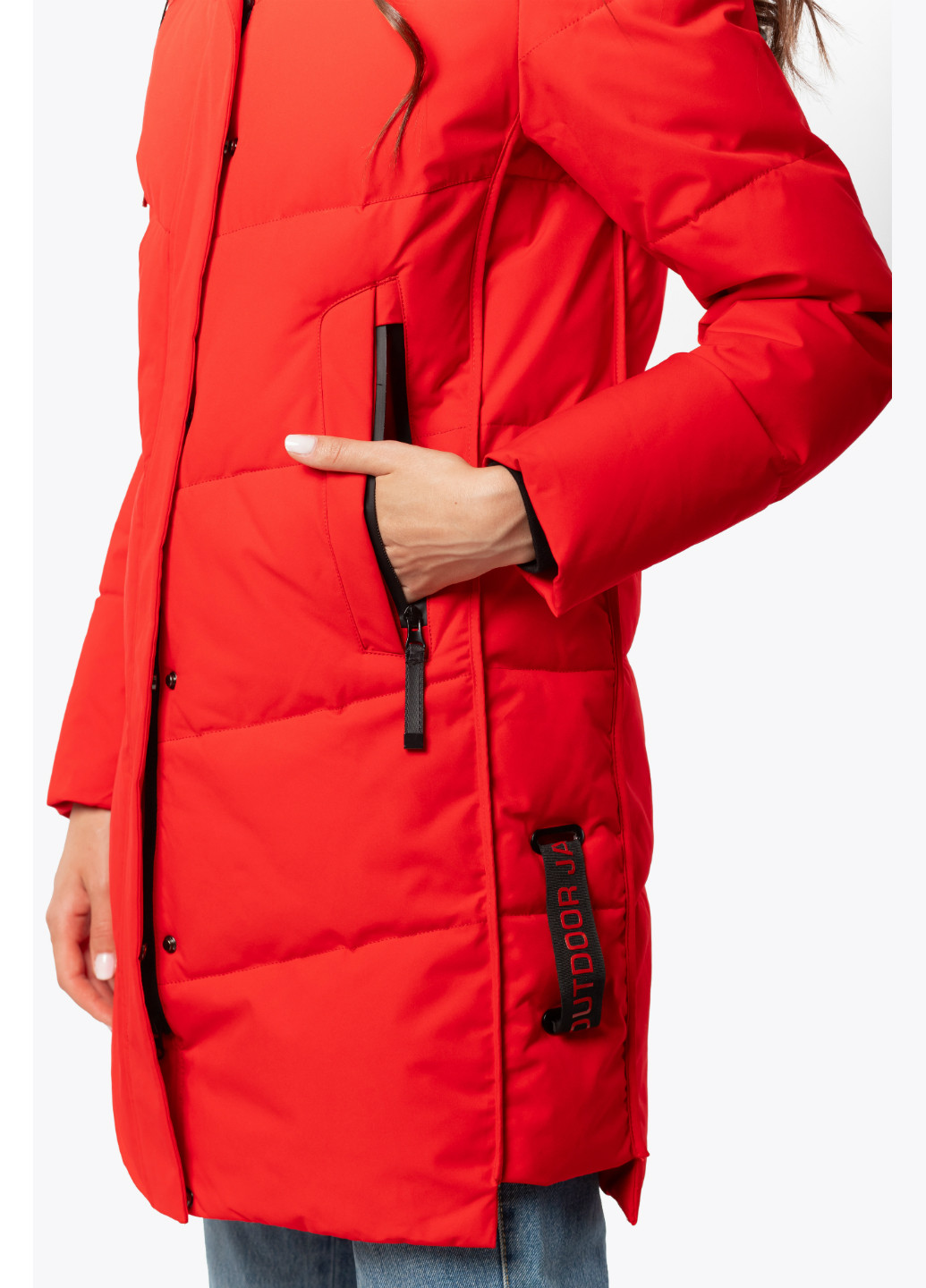Красная зимняя женская зимняя куртка Avecs
