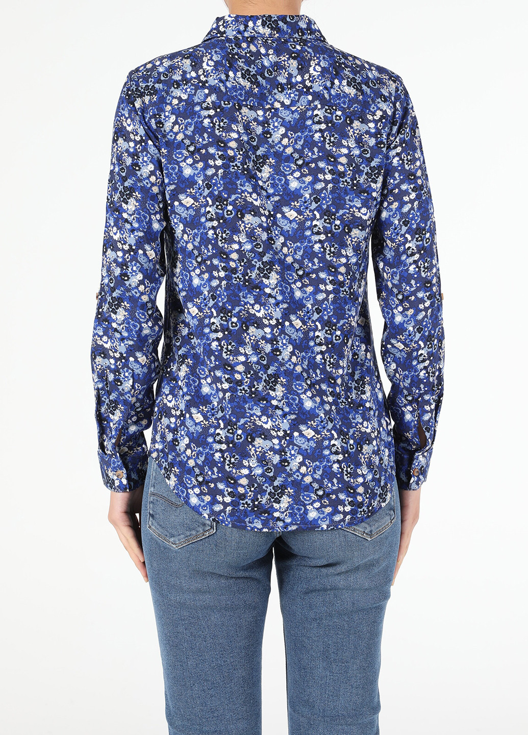 Темно-синяя кэжуал рубашка с цветами Colin's