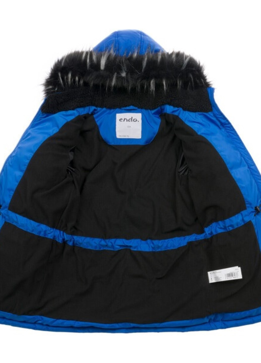 Темно-голубая демисезонная курточка для мальчика удлиненная Endo C04A014_1