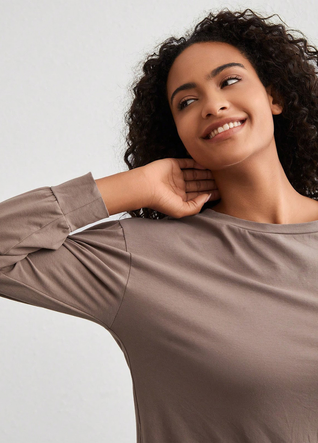 Світло-коричнева всесезон піжама (лонгслів, штани) лонгслів + брюки SHEIN