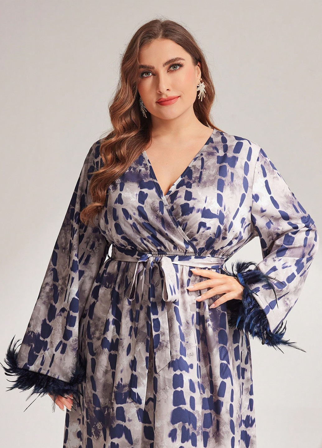 Комбінована вечірня, кежуал сукня на запах SHEIN тай-дай