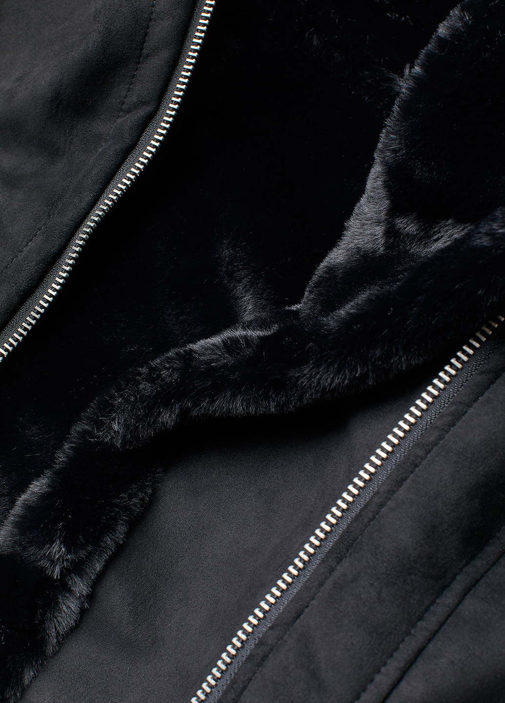 Дублянка H&M косуха однотонна чорна кежуал