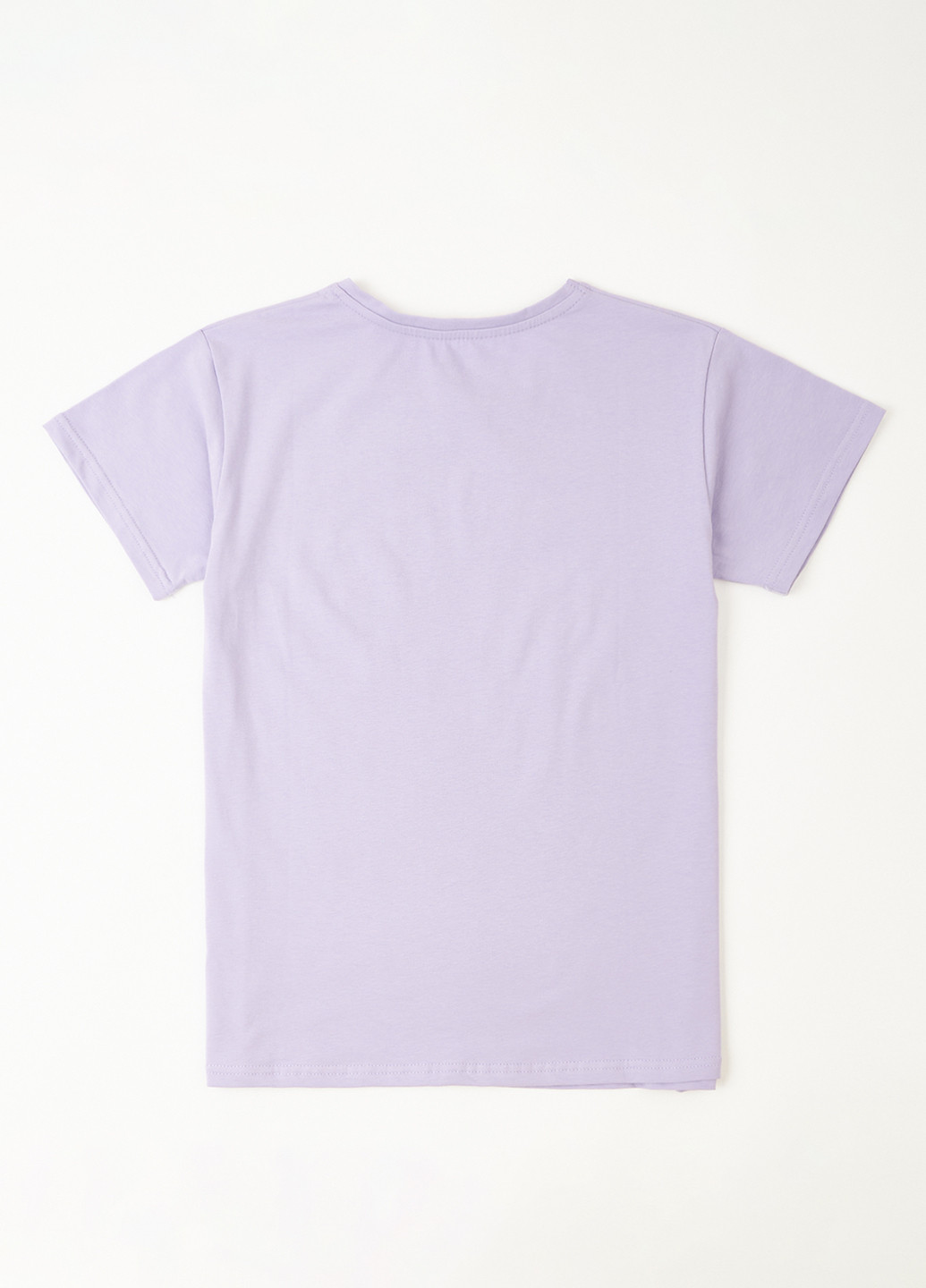 Сиреневая летняя футболка Фламинго