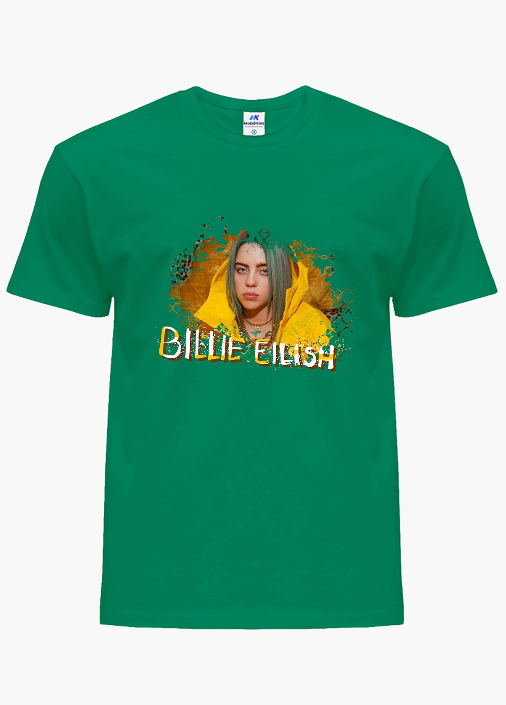 Зелена демісезонна футболка дитяча біллі айлиш (billie eilish) (9224-1215) MobiPrint
