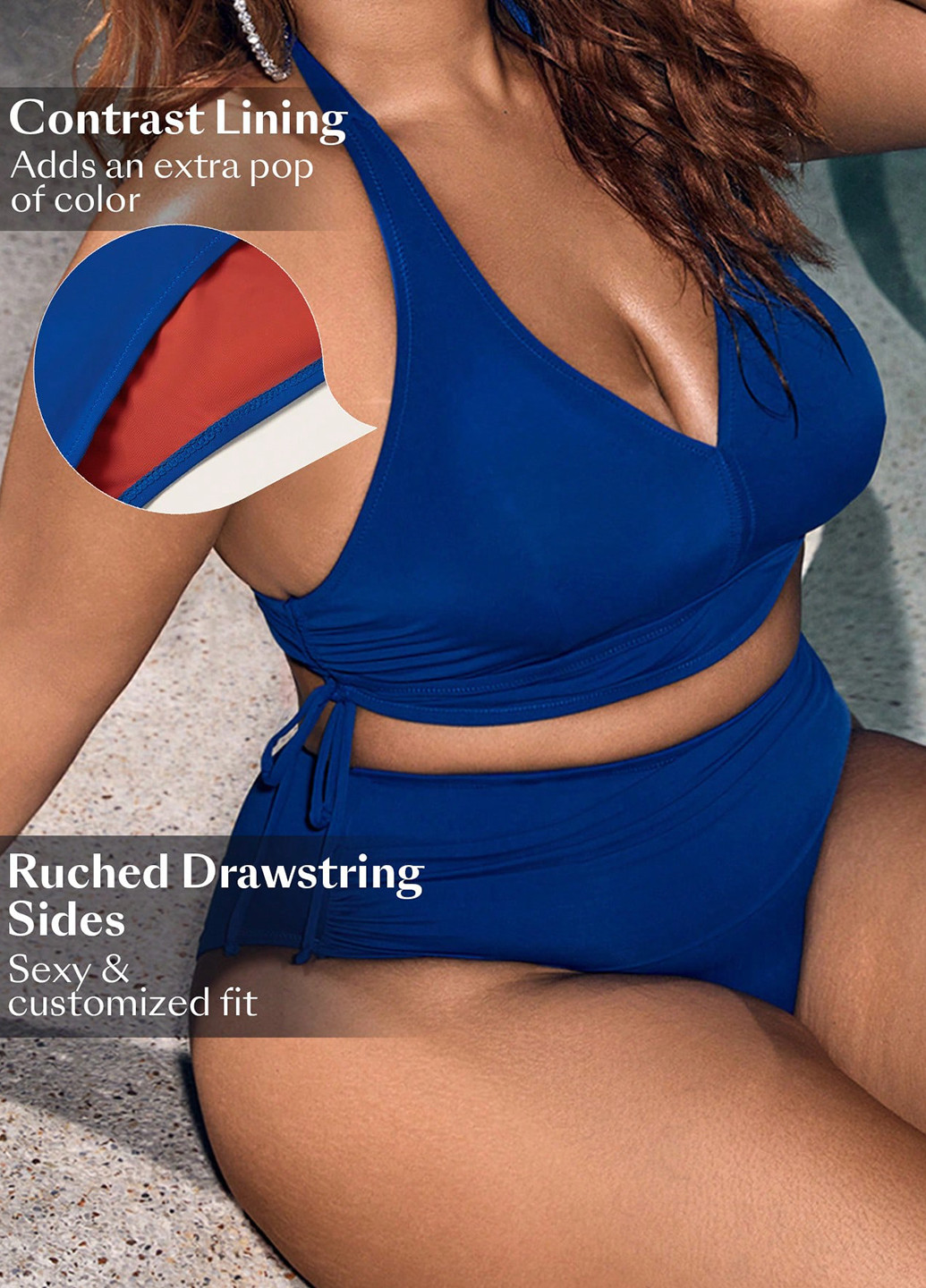 Синій літній купальник (бюстгалтер, трусики) роздільний SHEIN