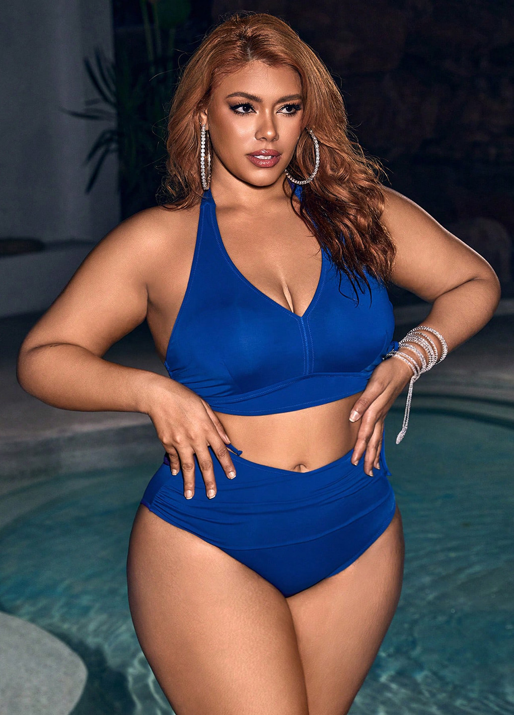 Синій літній купальник (бюстгалтер, трусики) роздільний SHEIN