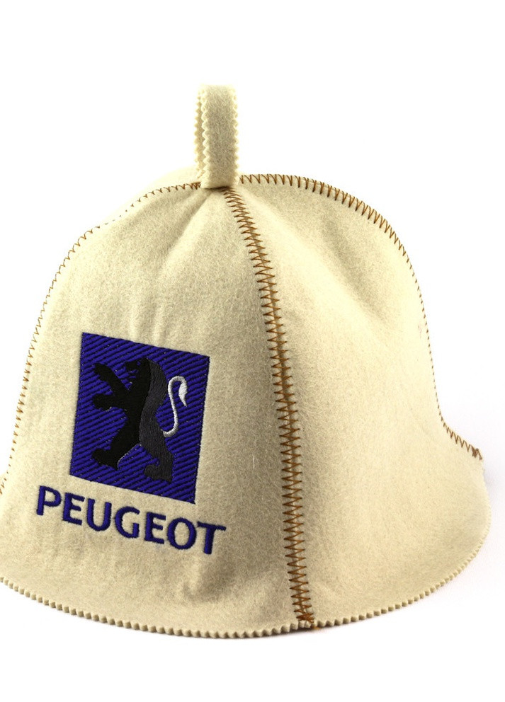 Банная шапка "Peugeot", искусственный фетр, белый (LA-311) Luxyart (252611455)