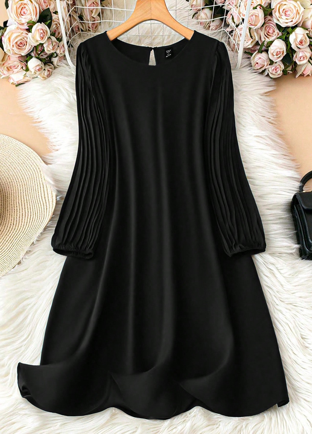 Чорна кежуал сукня а-силует SHEIN однотонна