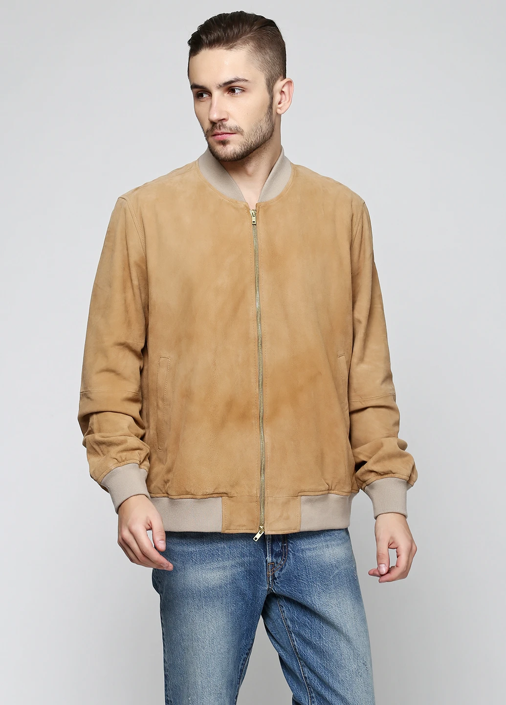 Бомбер шкіряний Levi's на блискавці (204885004)