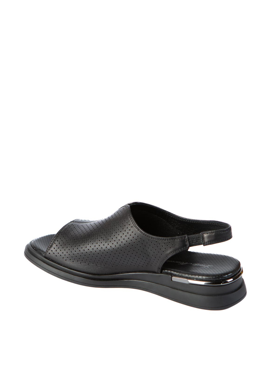 Черные босоножки LEDY MARCIA без застежки с перфорацией