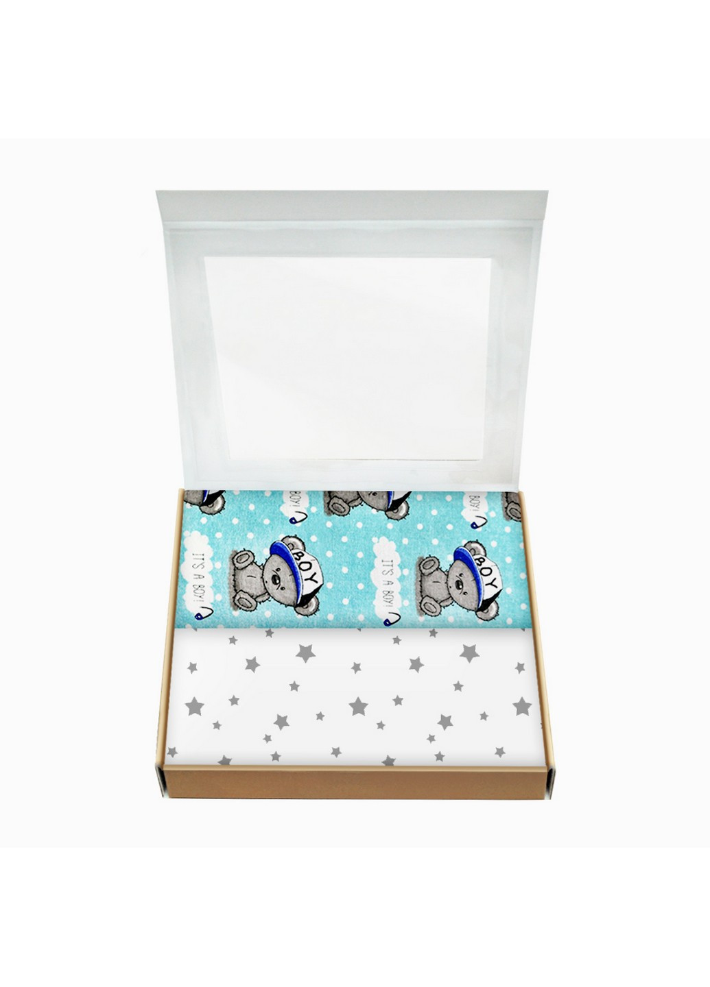 Набір пелюшок бязь BOY BEAR BLUE STARFALL GREY (2 шт) Cosas (250498734)