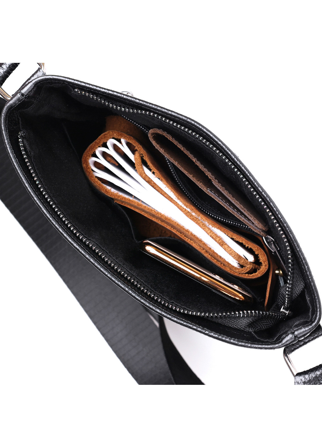 Мужская кожаная сумка через плечо 24х26 см Shvigel (253491372)