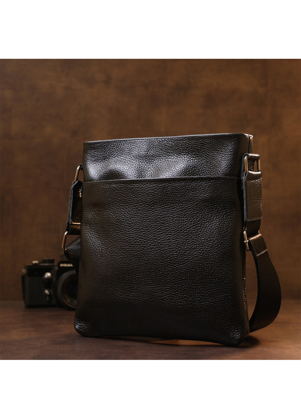 Мужская кожаная сумка через плечо 24х26 см Shvigel (253491372)