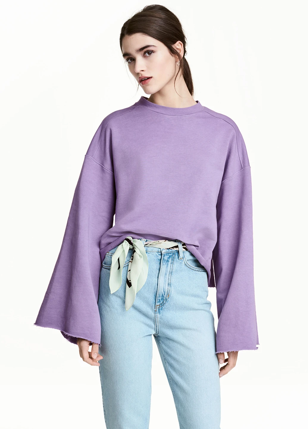 Бузковий світшоти H&M однотонний без декору (207308300)