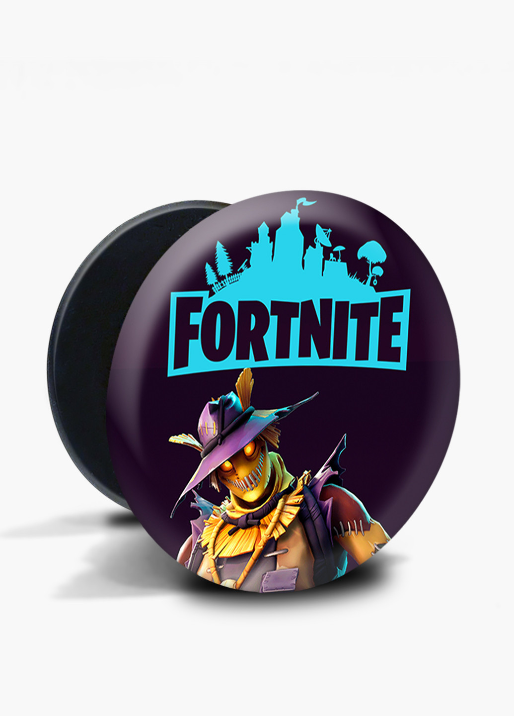 Попсокет (Popsockets) держатель для смартфона Фортнайт скин Сено (Fortnite skin Hay Man) (8754-2693) Черный MobiPrint (221548601)