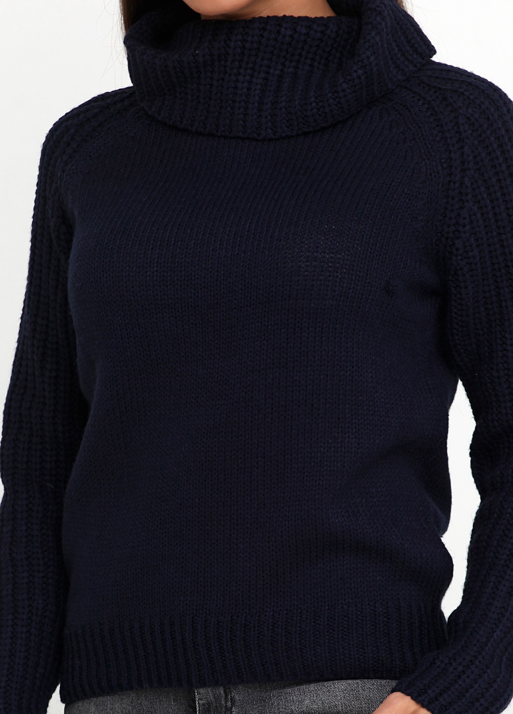 Темно-синий демисезонный свитер хомут Jean Pascale