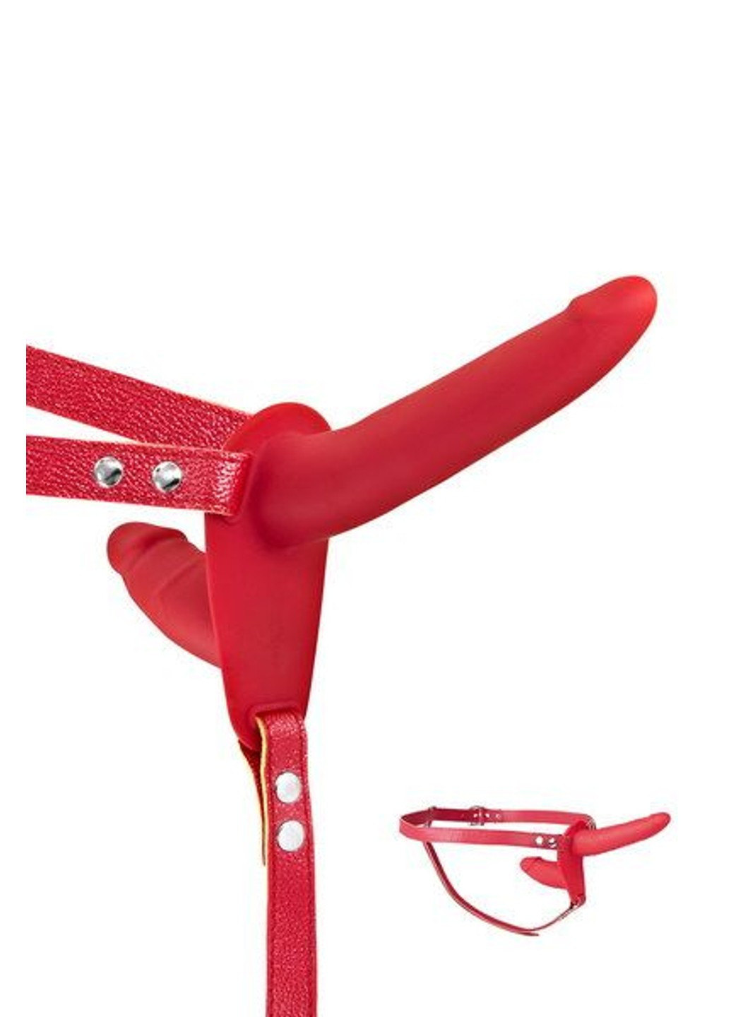 Двойной страпон Strap-On with Double Dildo Red Fetish Tentation (252409289)