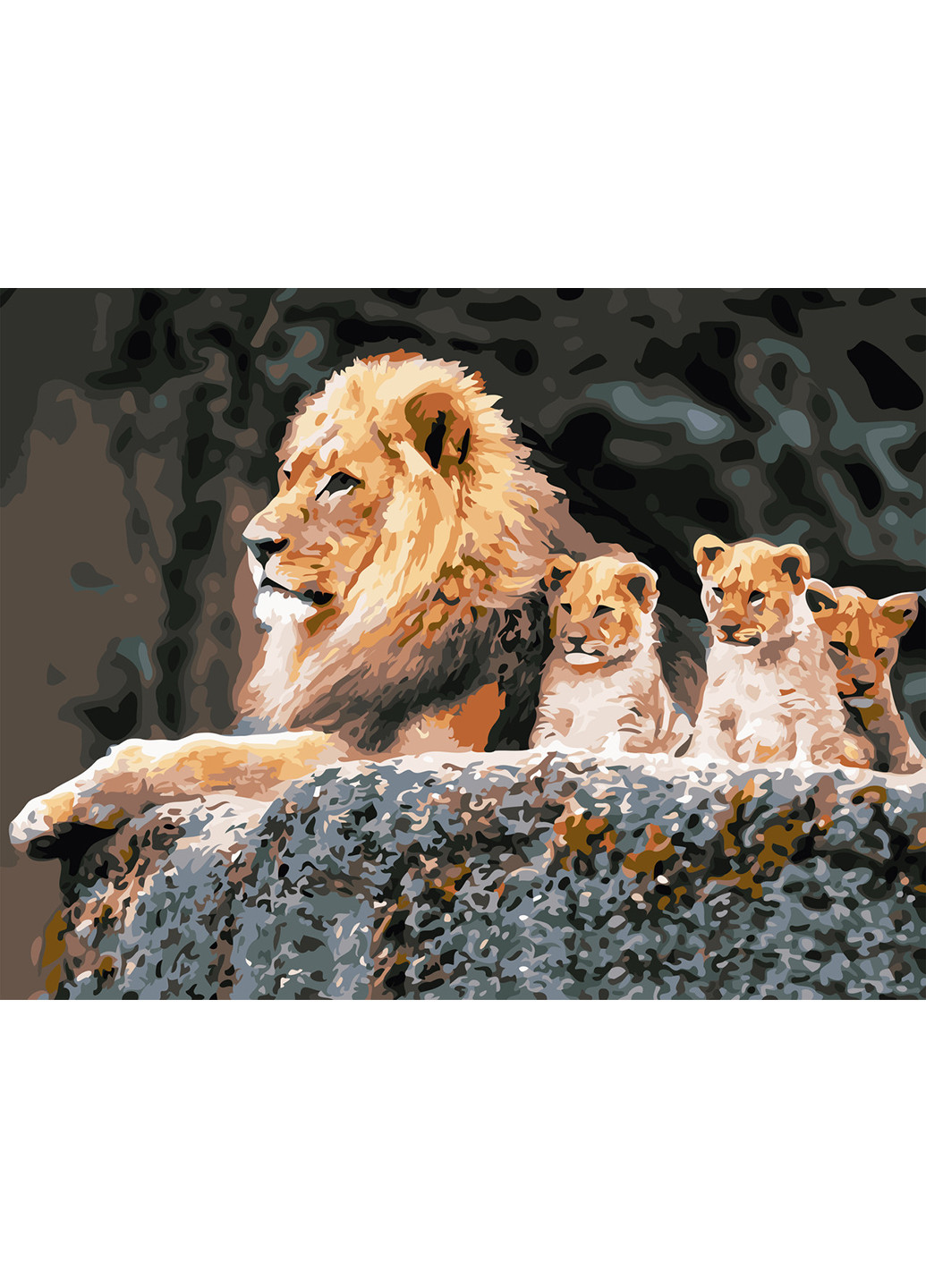 Картина по номерам "Сім'я левів" 50х65 см ArtStory (252128827)