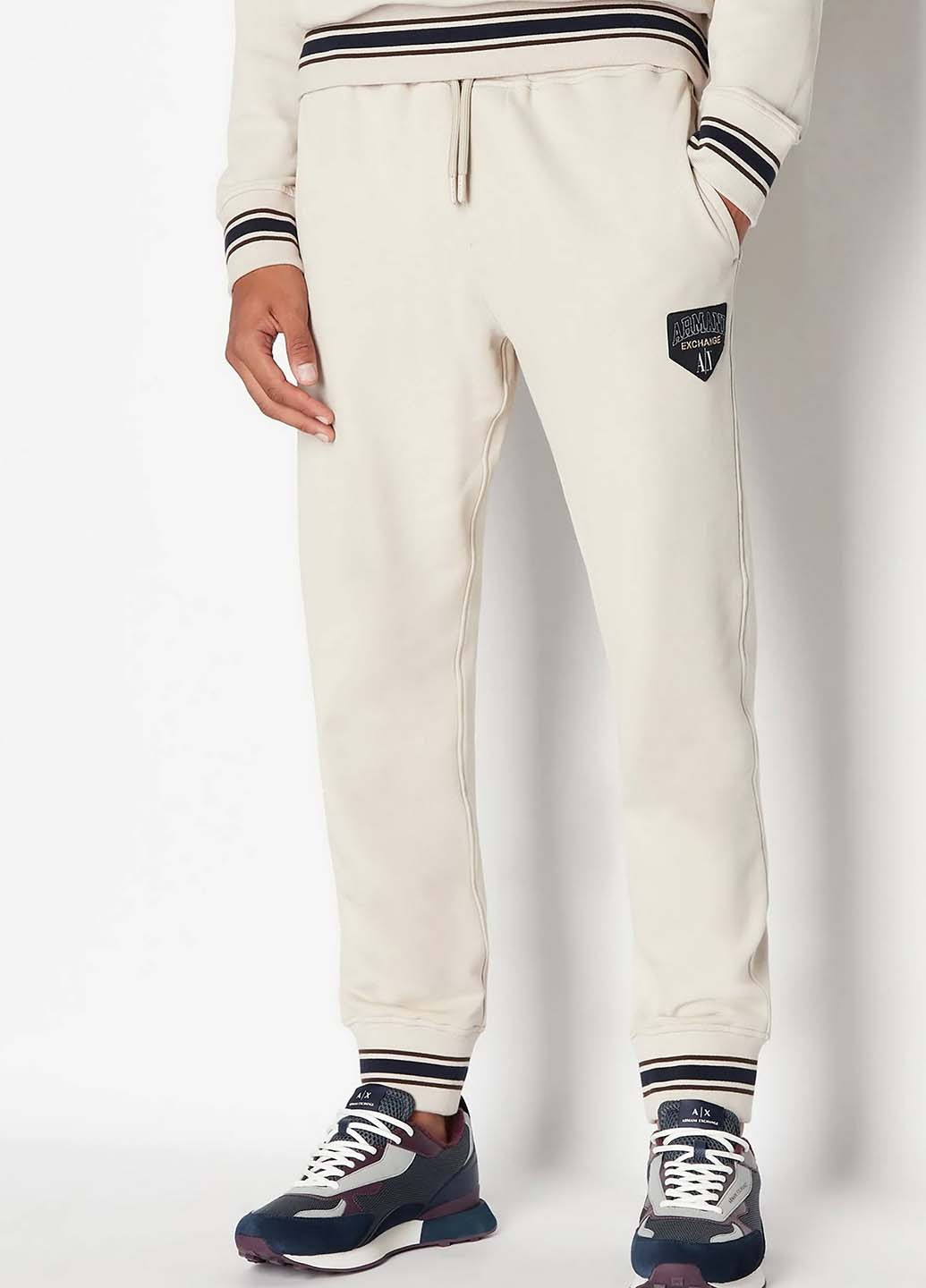 Светло-серые кэжуал демисезонные джоггеры брюки Armani Exchange