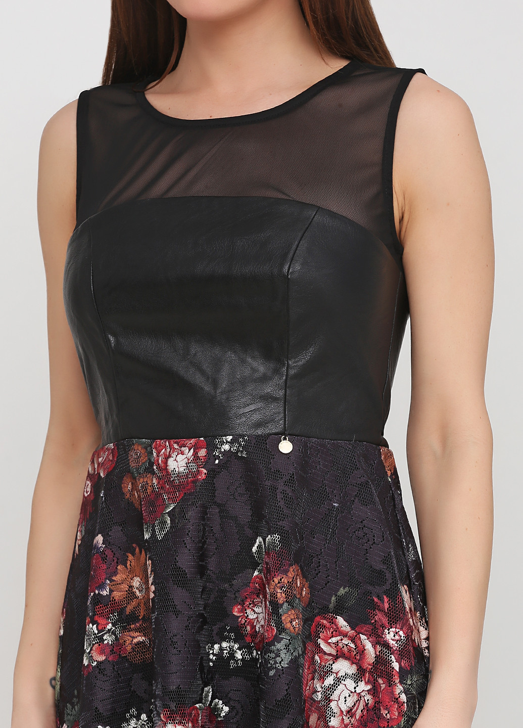 Черное кэжуал платье колокол Rinascimento с цветочным принтом