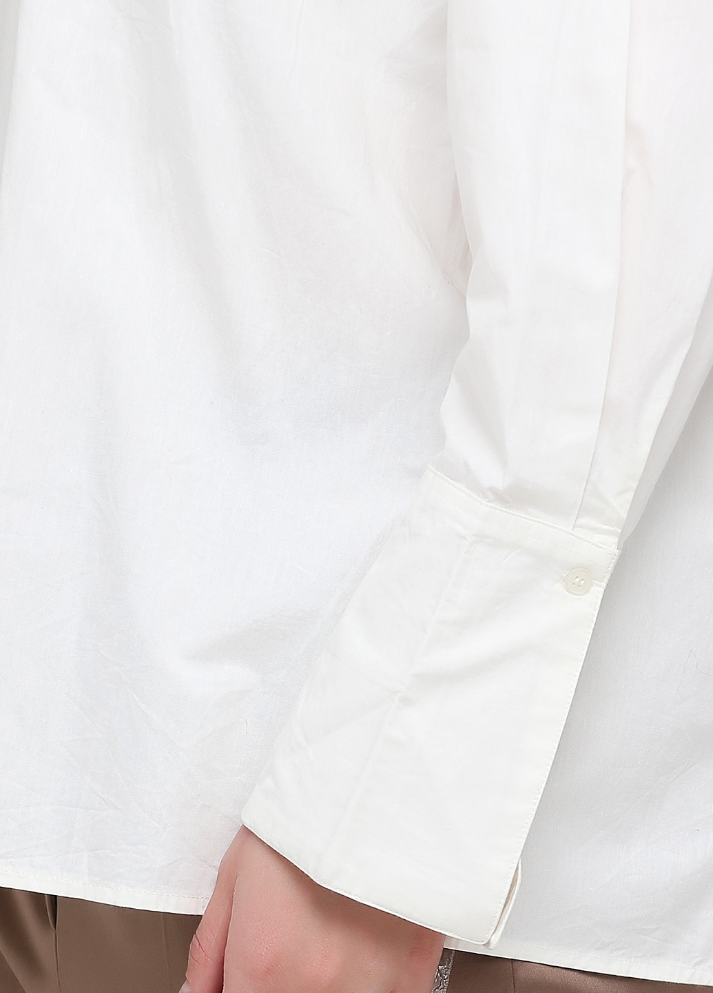 Сорочка Ashley Brooke однотонна біла кежуал бавовна