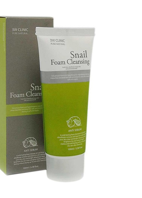 Snail Foam Cleansing Пенка для умывания с муцином улитки, 100 мл 3W Clinic (236528051)