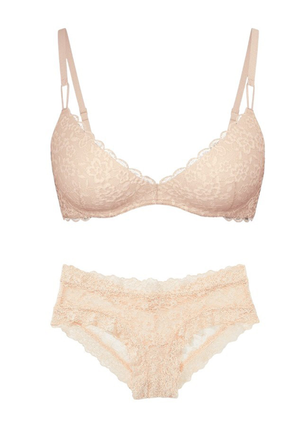 Бежевый демисезонный комплект (бюстгальтер, трусики) Victoria's Secret