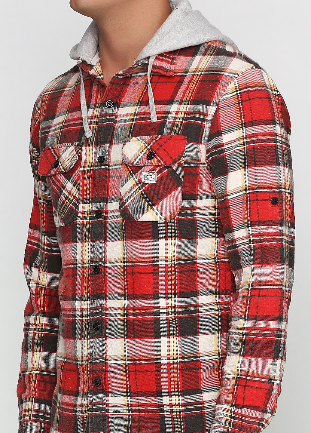 Красная кэжуал рубашка в клетку Ralph Lauren с длинным рукавом