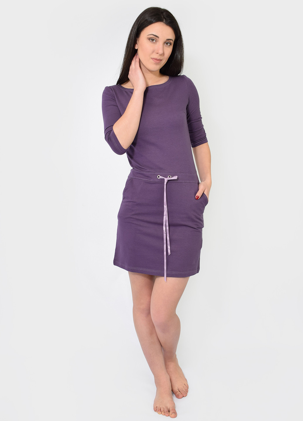 Фиолетовое домашнее платье NEL однотонное