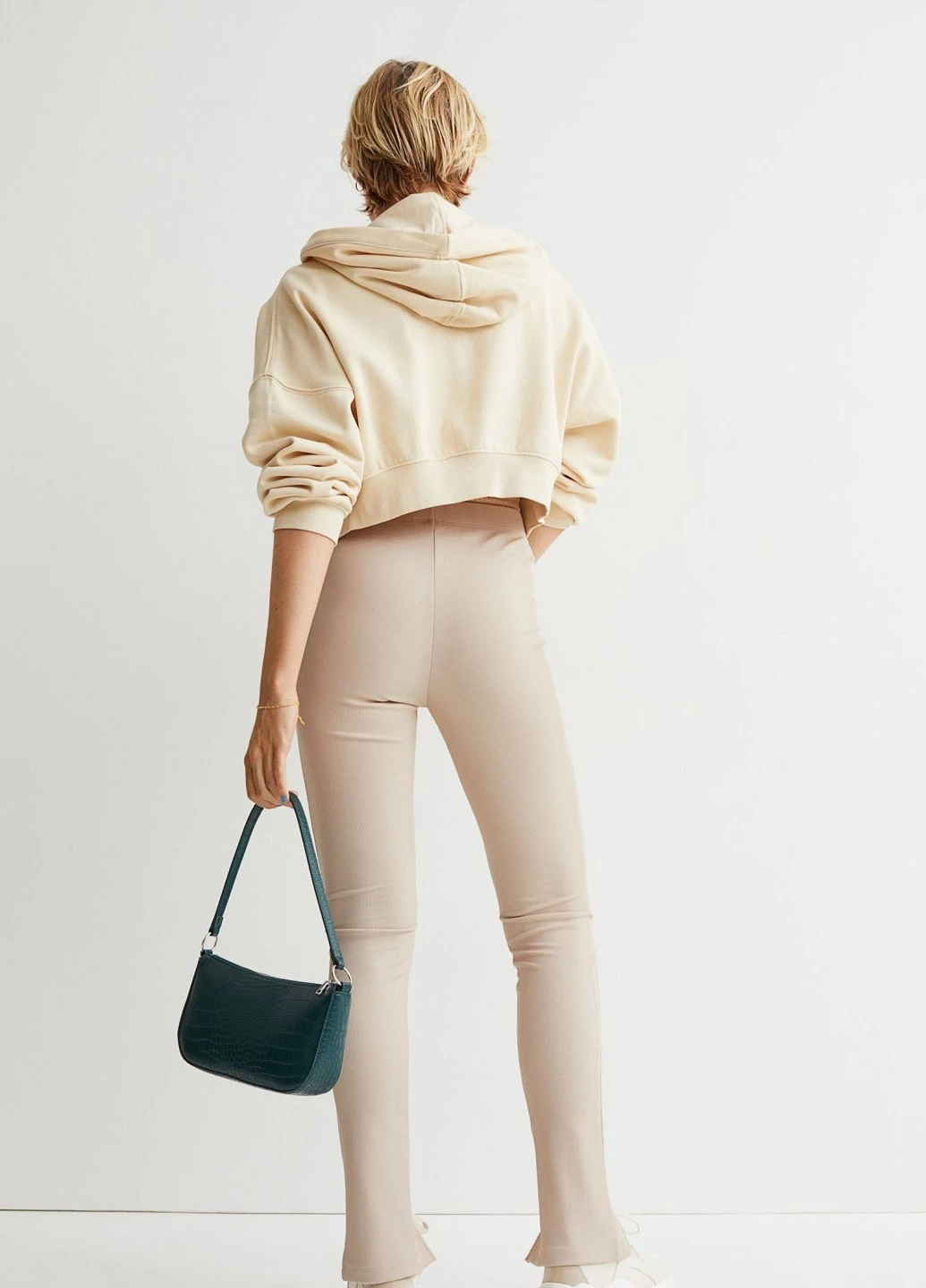 Светло-бежевые демисезонные леггинсы H&M